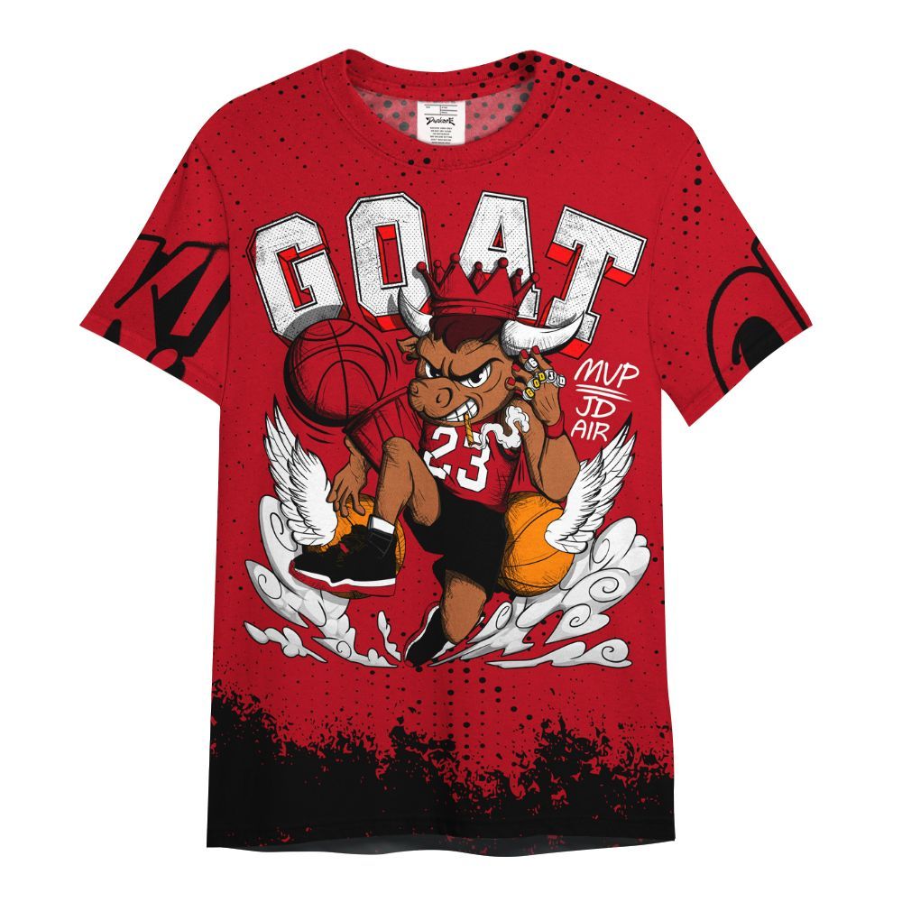 Shirt To Match Bred Velvet 11s - FlightMan Number 23 G.O.A.T All Over Print