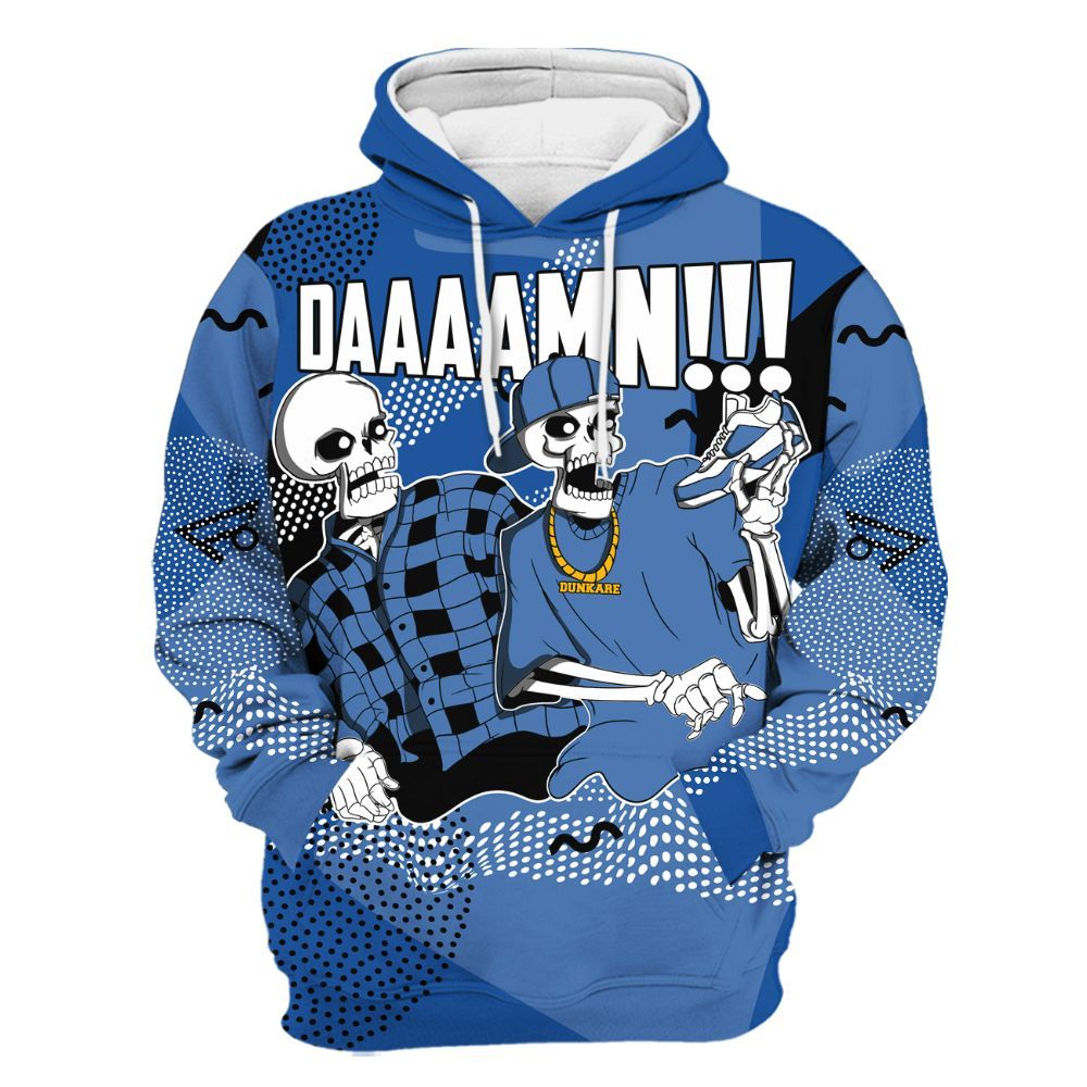 Hoodie To Match Low Space Royal 11s - Graphic Meme Damnn All Over Print