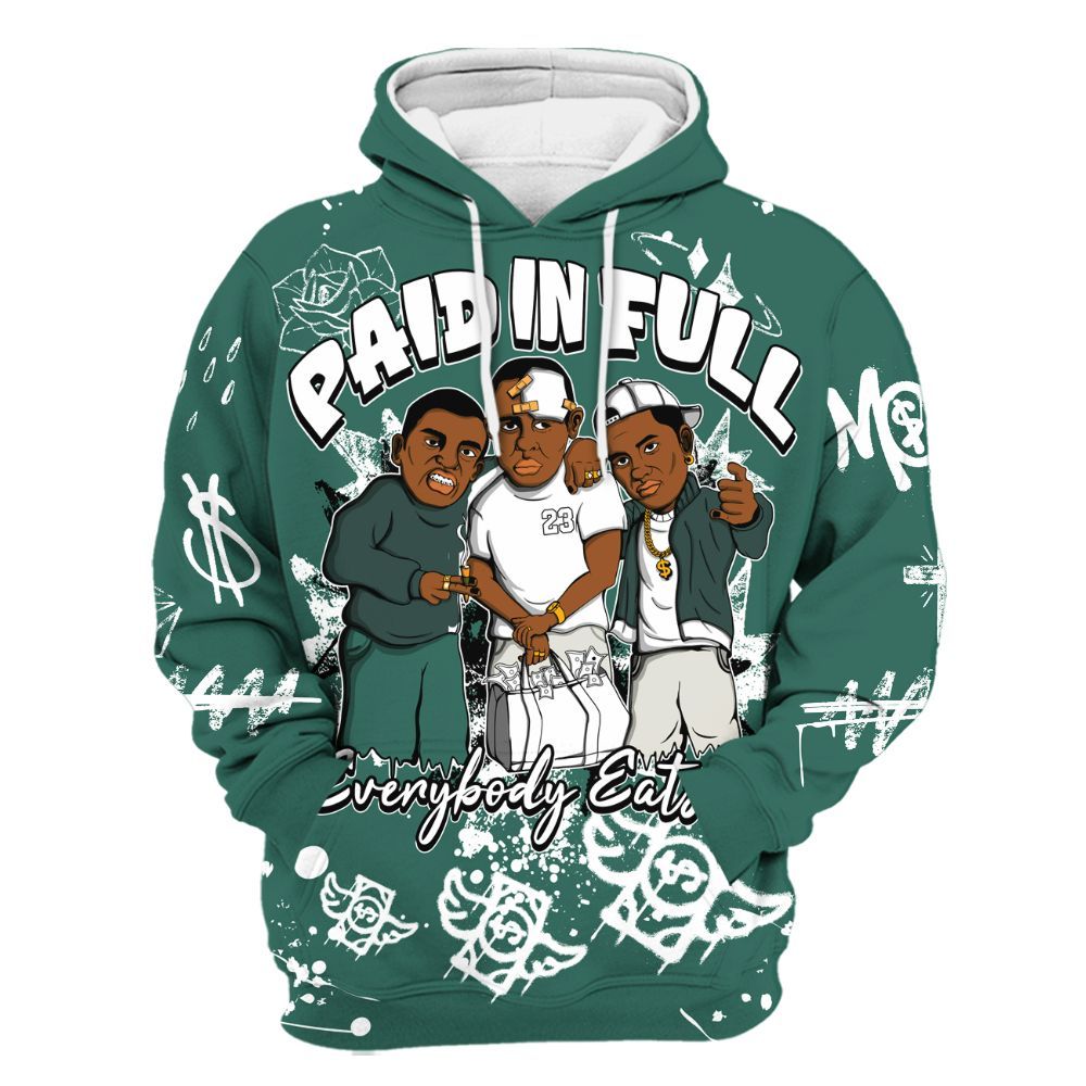 Hoodie To Match RM Oxidized Green 4s - Everybody Paid In Full Crayon All Over Print