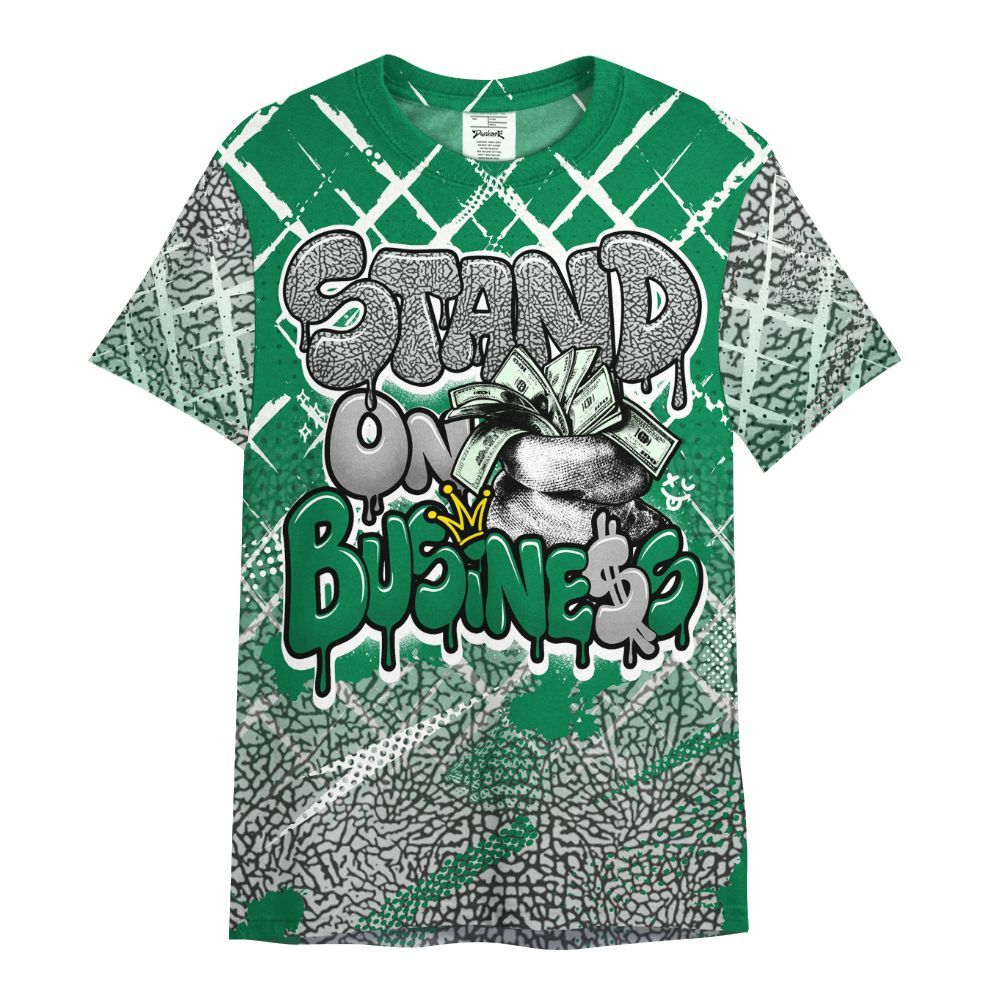 Shirt To Match Pine Green 3s - Halftone Stand Business Dripping All Over Print