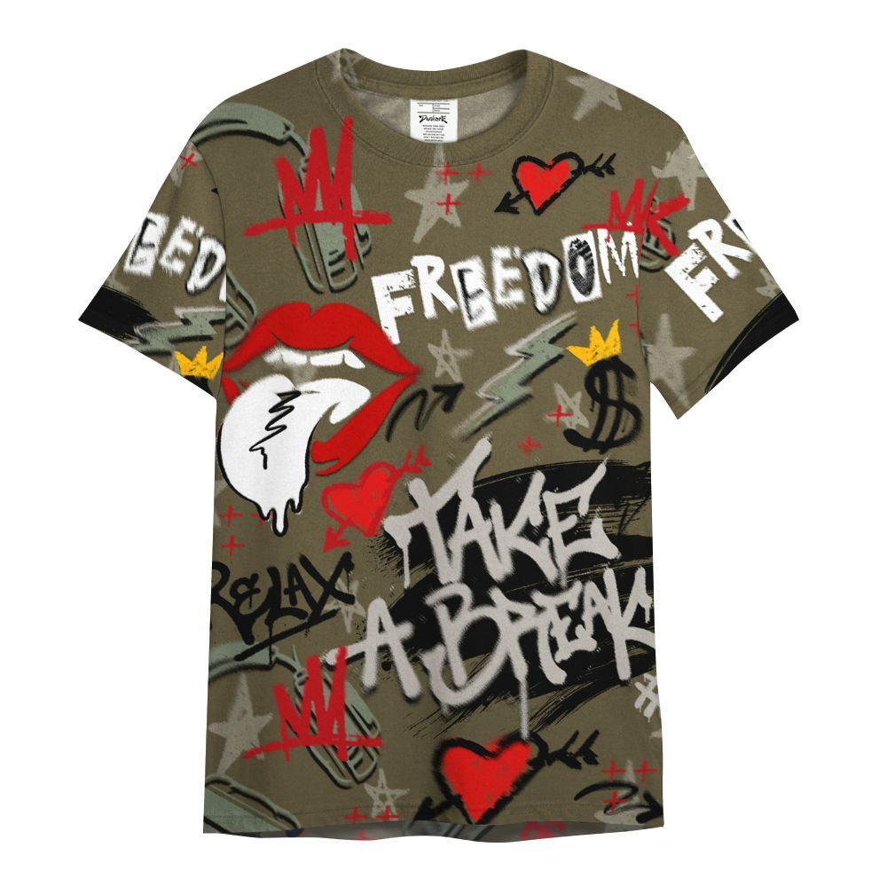 Shirt To Match Dunk Low Year Of The Snake - Take Break Freedom Graffiti Streetwear All Over Print