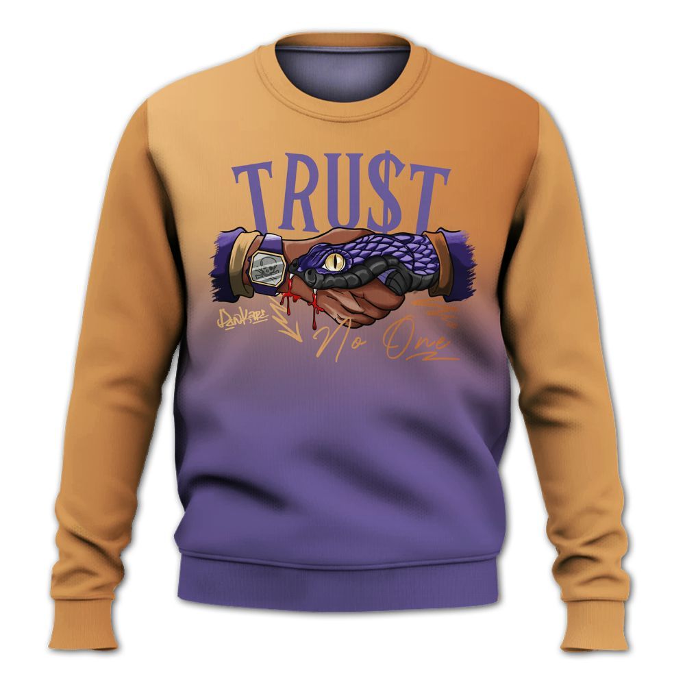 Sweatshirt To Match Book Sunset 1s - Snake Trust No One Drip All Over Print