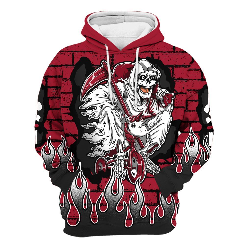 Hoodie To Match High OG Black Toe Reimagined 1s - Self Make Skeleton Crashed All Over Print