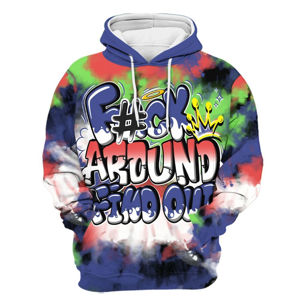 Hoodie To Match KD 4 Nerf - Tie Dye FK Around Find Out All Over Print