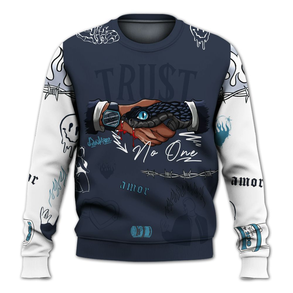 Sweatshirt To Match Retro Obsidian 13s - Snake Trust No One All Over Print