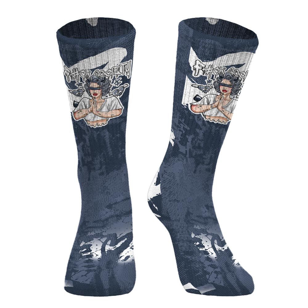 Sock To Match Low Diffused Blue 11s - F#ck Xociety