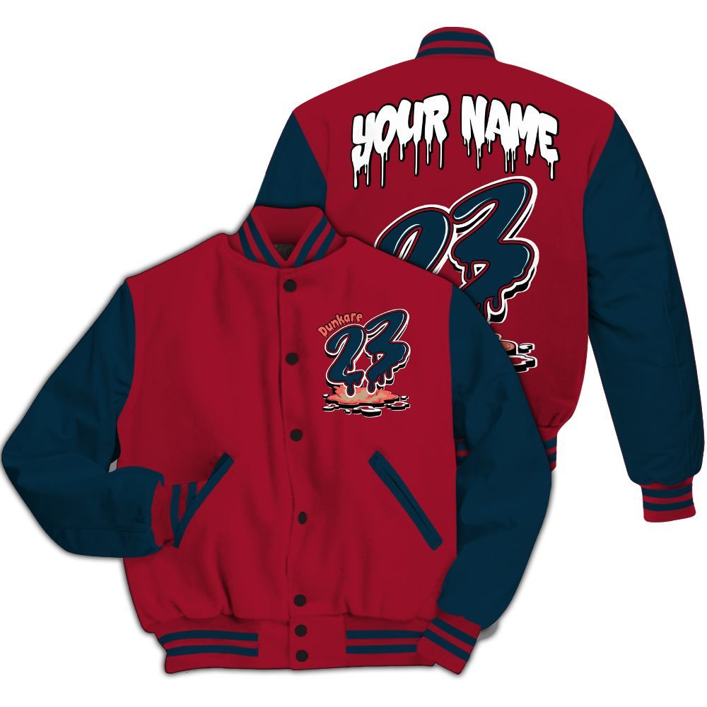 Varsity Jacket To Match Mid Multi Color 2022 1s - Custom Name 23 Drip All Over Print