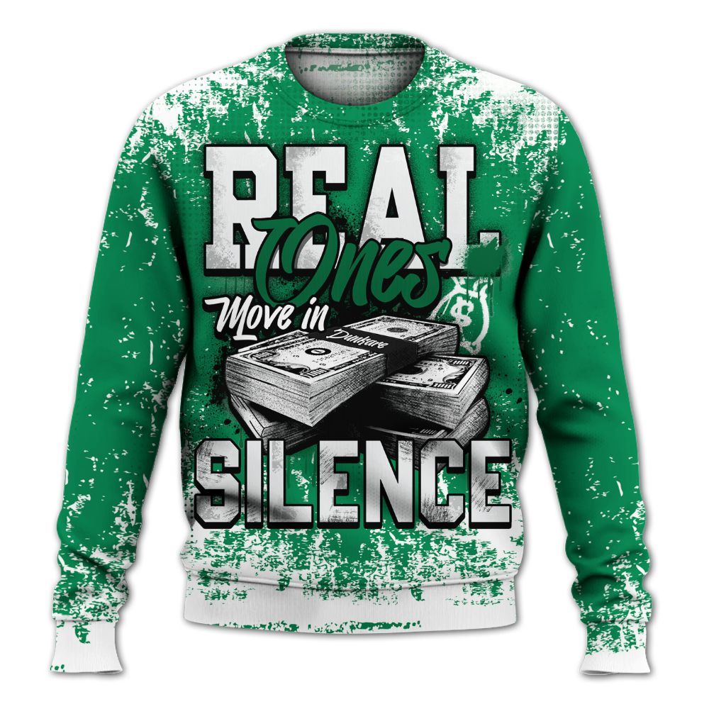 Sweatshirt To Match Mid Lucky Green 1s - Move In Silence Money Street Retro All Over Print