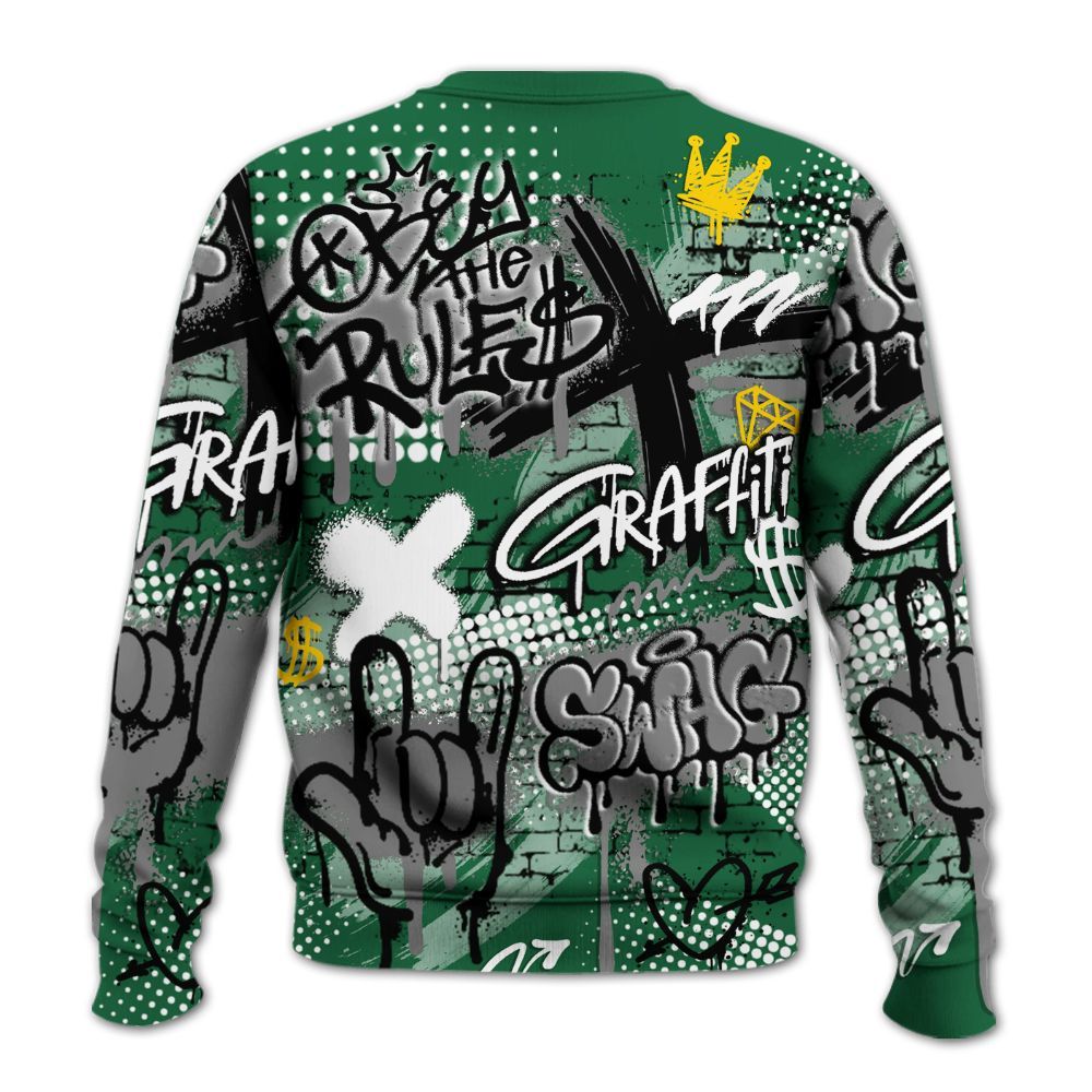 Sweatshirt To Match High Gorge Green 1s - True It Real Graffiti Streetwear All Over Print