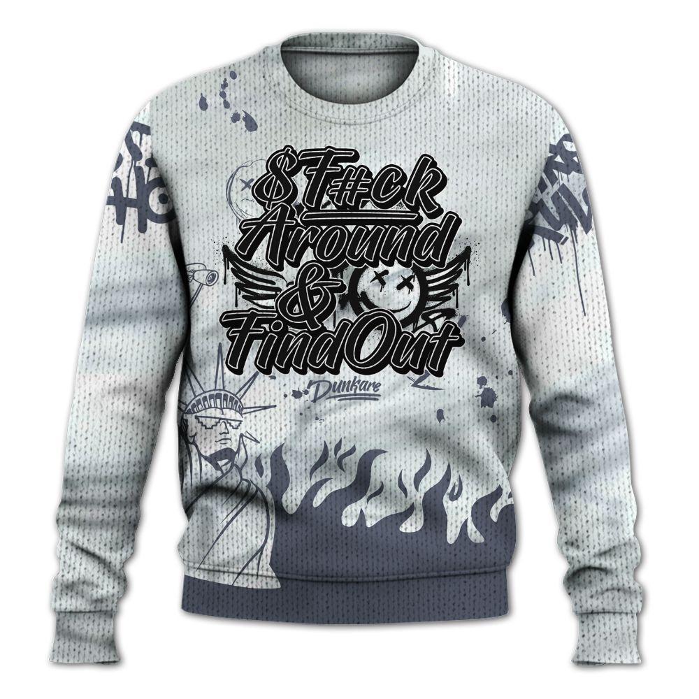 Knitted Sweater To Match Air Foamposite Jin Kazama - Graphic Fck Around Find Out