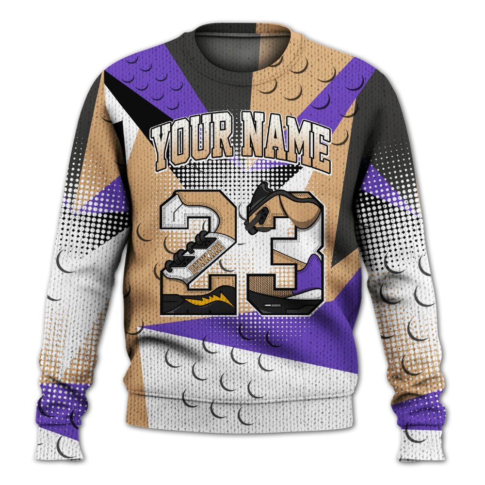 Knitted Sweater To Match SE Afrobeats 7s - Poly Custom Name Number 23 5s