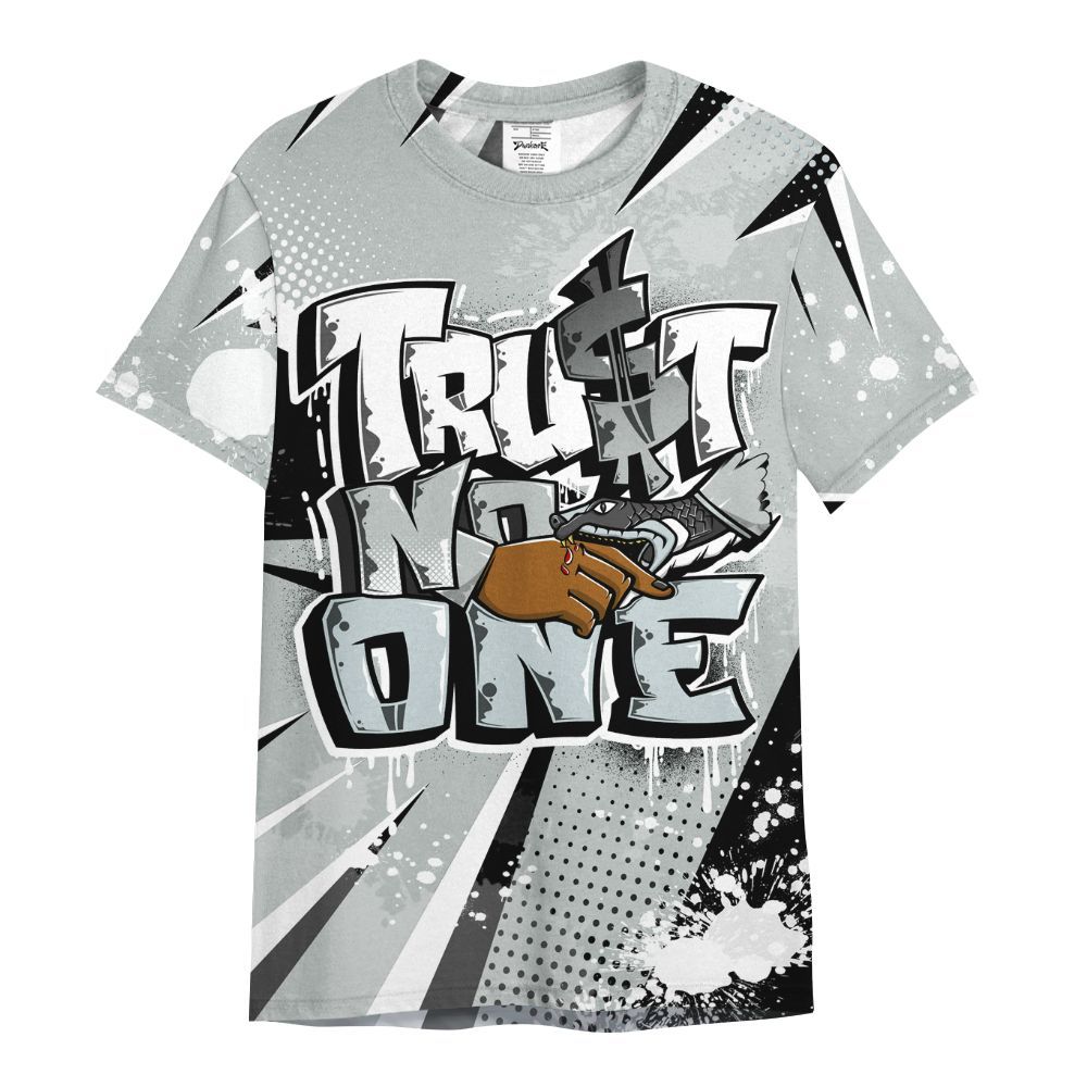Shirt To Match Black Wolf Grey 12s - Poly Trust No One Dripping All Over Print