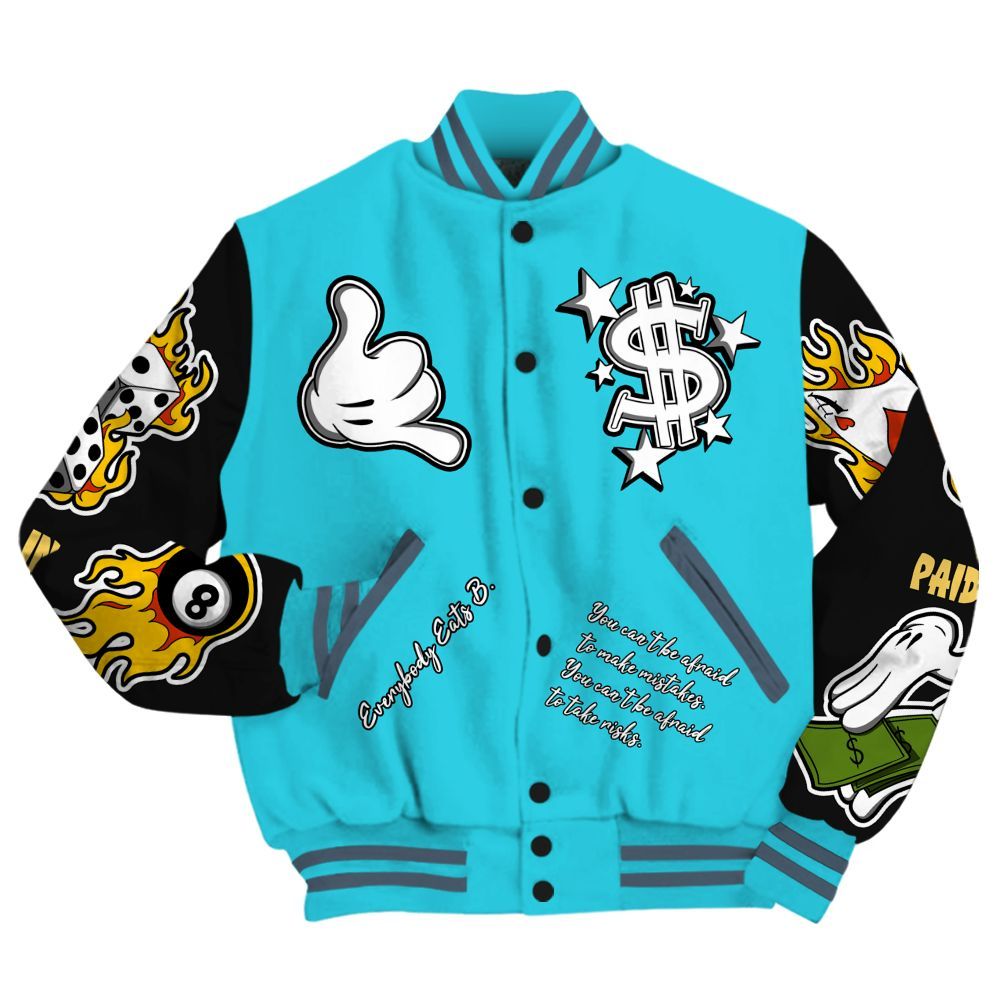 Varsity Jacket To Match Retro Gamma Blue 11s - Everybody Paid In Full Graphic All Over Print