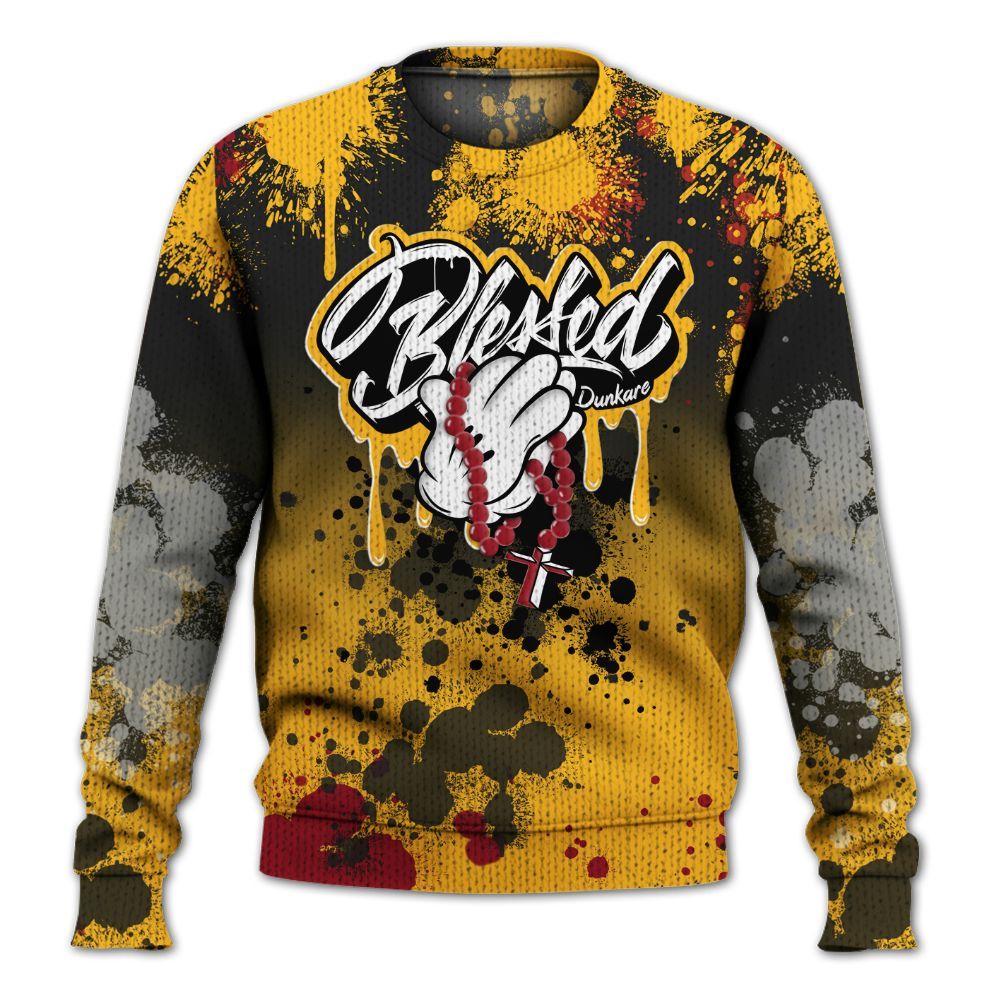 Sweater To Match White Taxi 12s Shirt, God Blessed Ink Drip Graphic