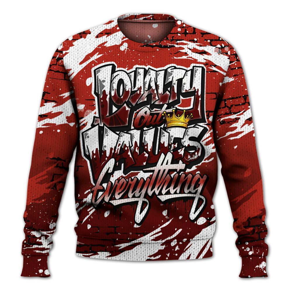 Knitted Sweater To Match SP Firewood Orange 4s - Values Of Loyalty Drip