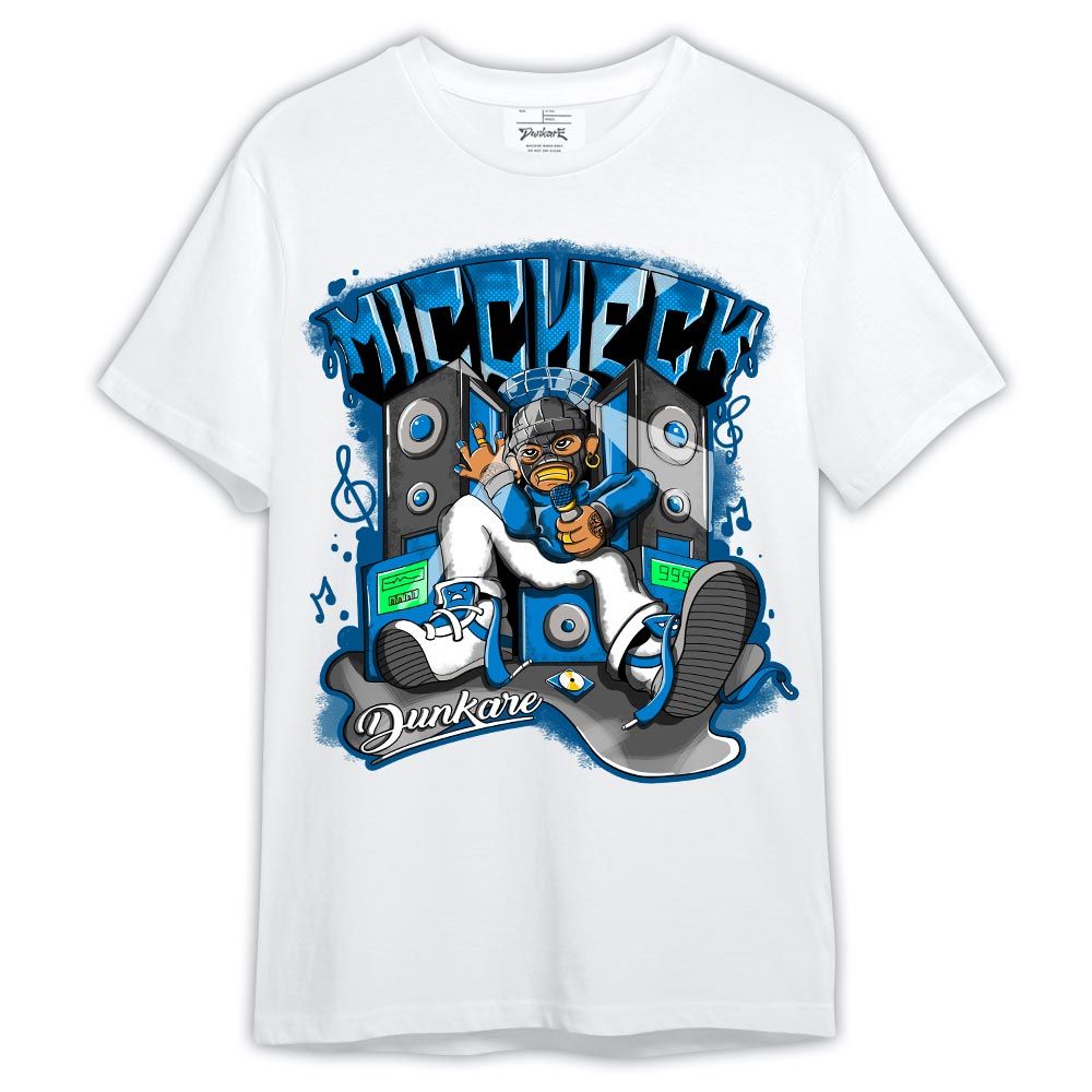 Shirt To Match Industrial Blue 4s - Mic Check Rap Shirt Outfit Military Blue 4s 1005 LGH