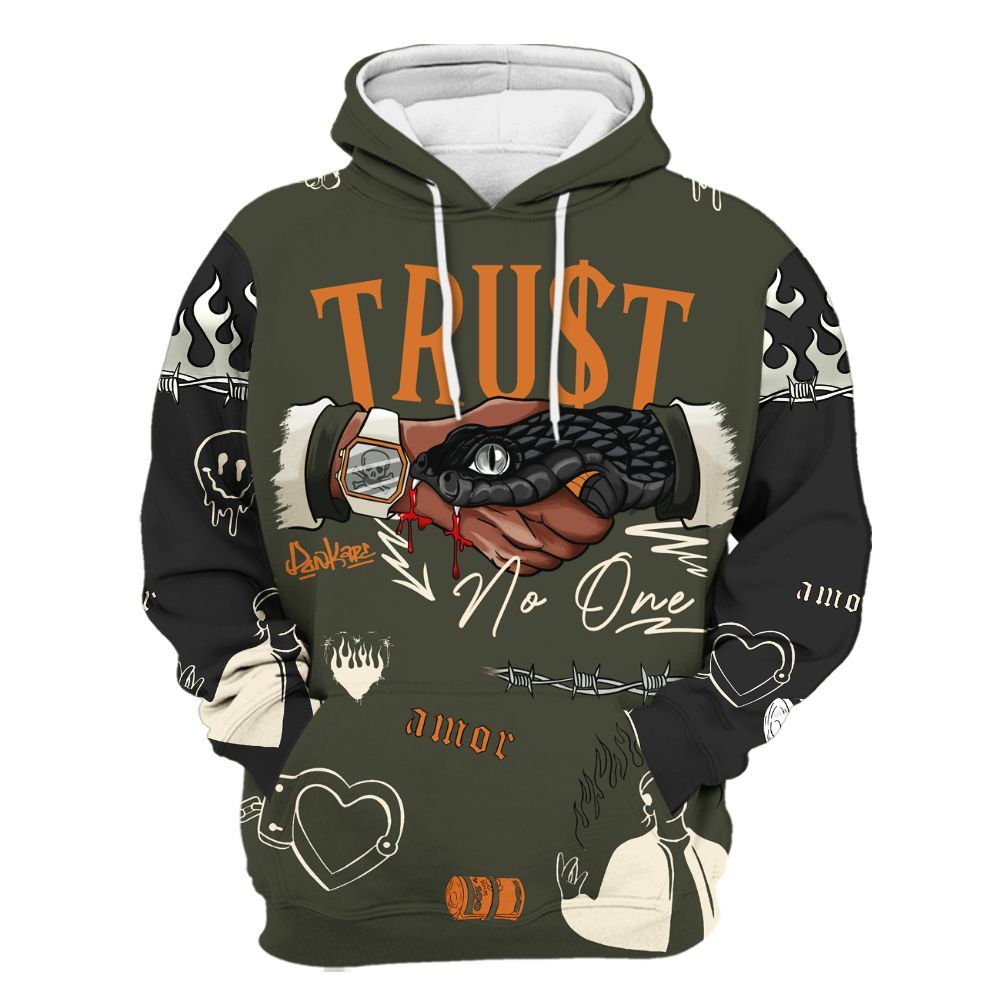 Hoodie To Match Retro Undefeated 4s - Snake Trust No One All Over Print