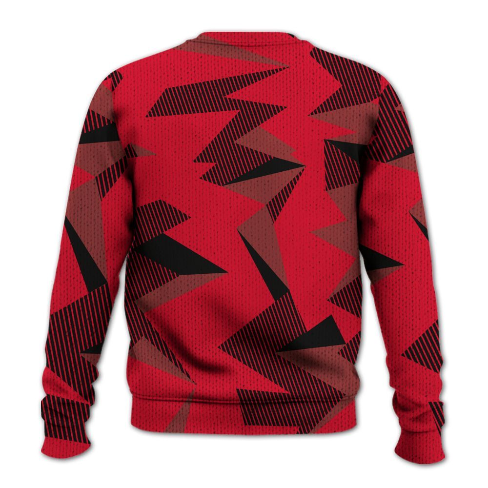 Knitted Sweater To Match Air Max Sunder Gore Tex Fire Red - Geometric Camouflage Pattern