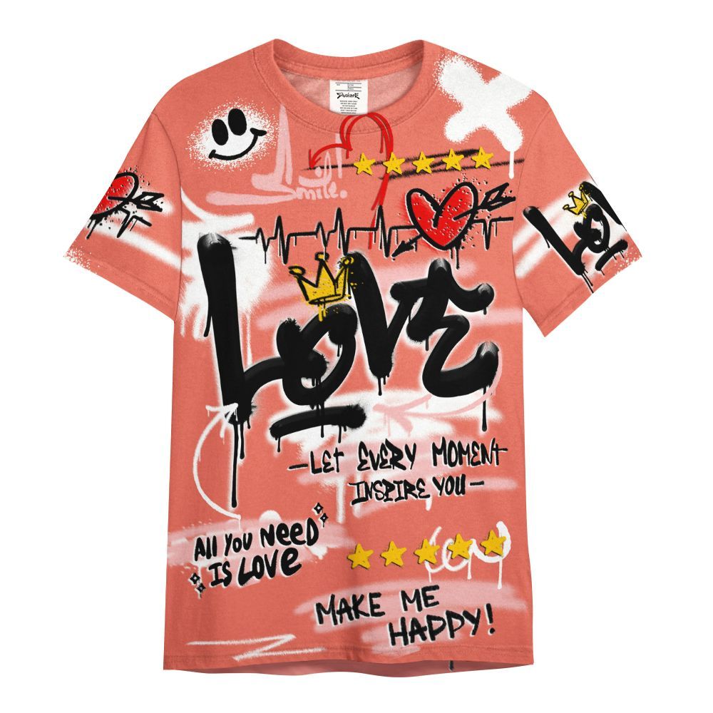Shirt To Match Low OG PSG 1s - Happy Love Beats Graffiti Streetwear All Over Print