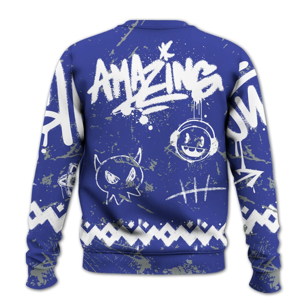 Sweatshirt To Match Shox TL Royal - Friday Sneaker Crayon All Over Print