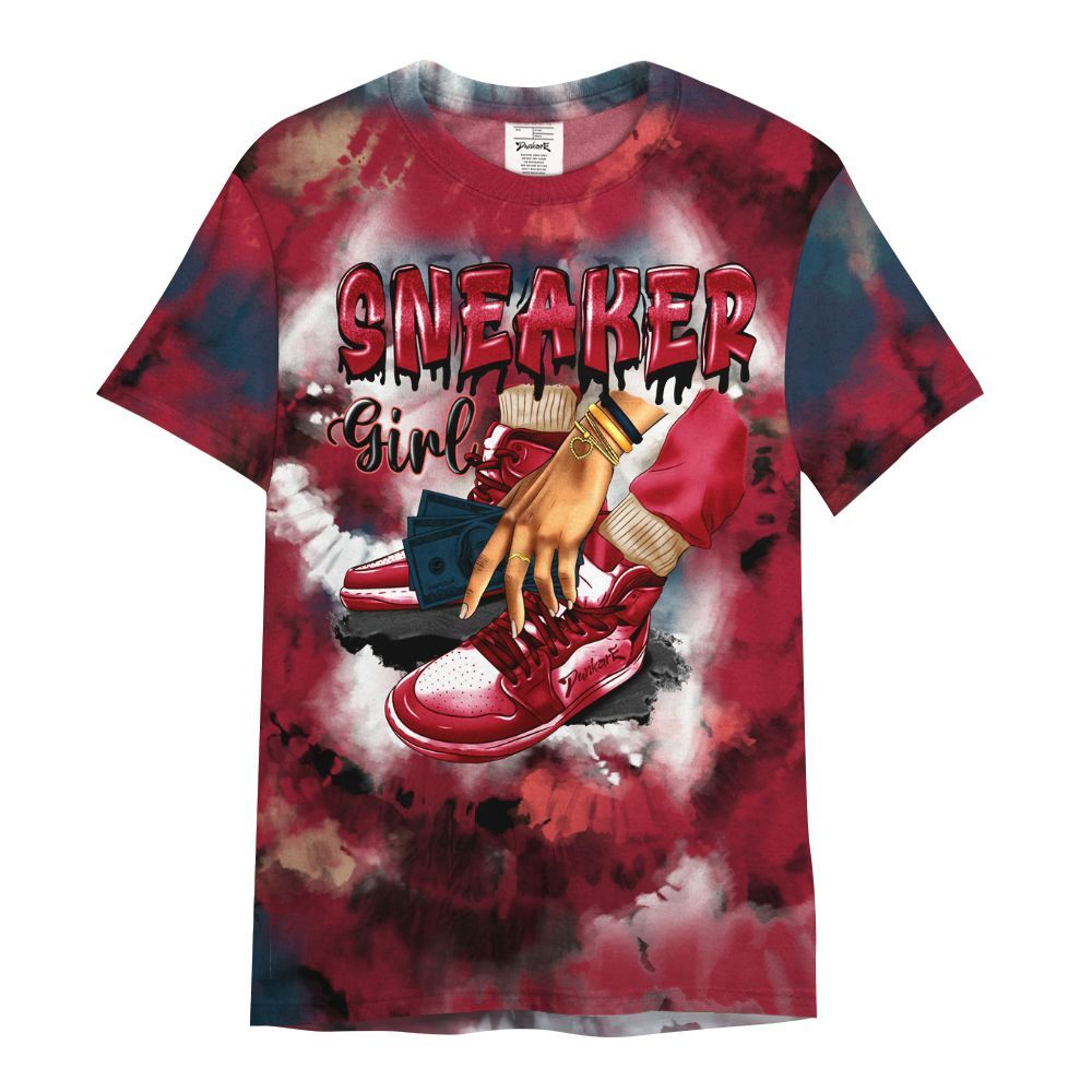 Shirt To Match Mid Multi Color 2022 1s - SNEAKER Girl Money Drip Tie Dye All Over Print