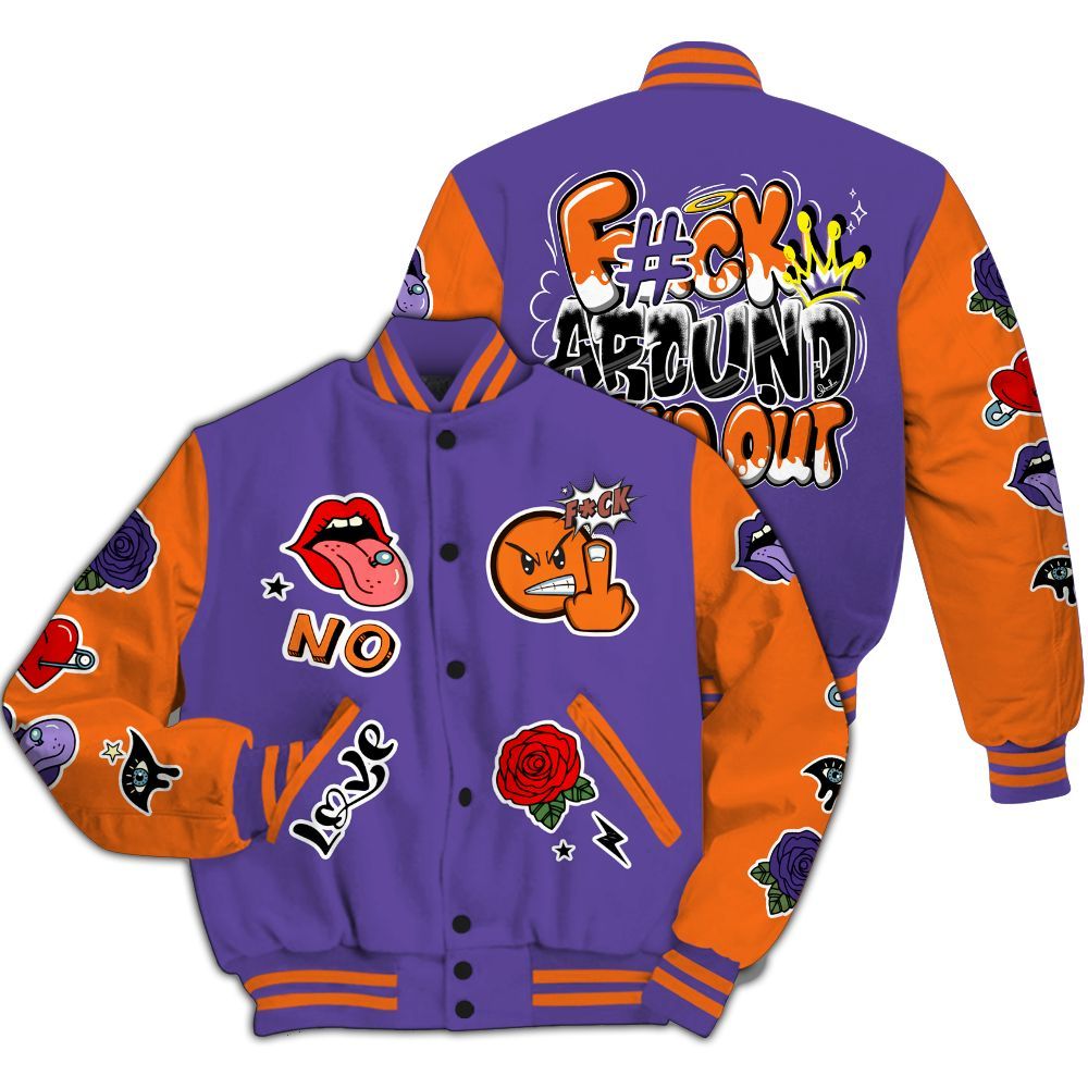 Varsity Jacket To Match Air Max Waffle SP Voltage Purple - FK Around Find Out All Over Print