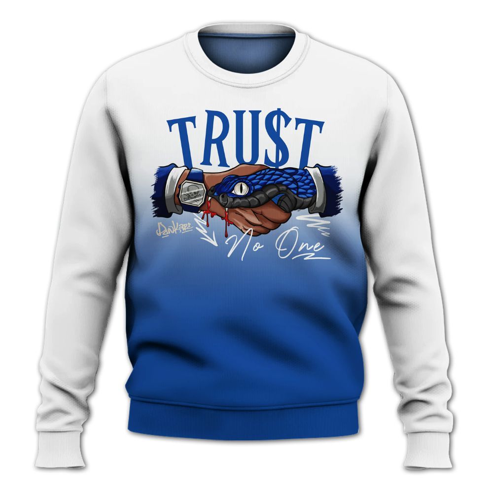 Sweatshirt To Match Low Game Royal 1s - Snake Trust No One Drip All Over Print