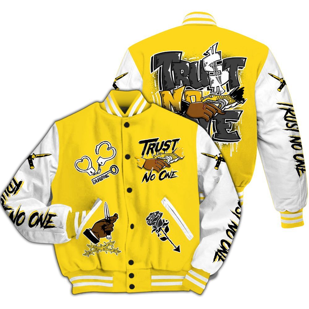 Varsity Jacket To Match Retro Thunder 4s - Trust No One Dripping All Over Print