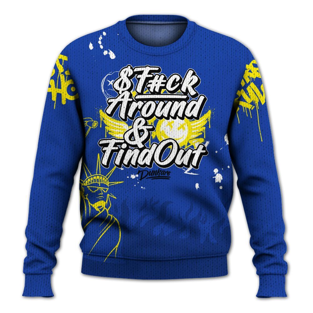 Knitted Sweater To Match Laney 14s - Graphic Fck Around Find Out