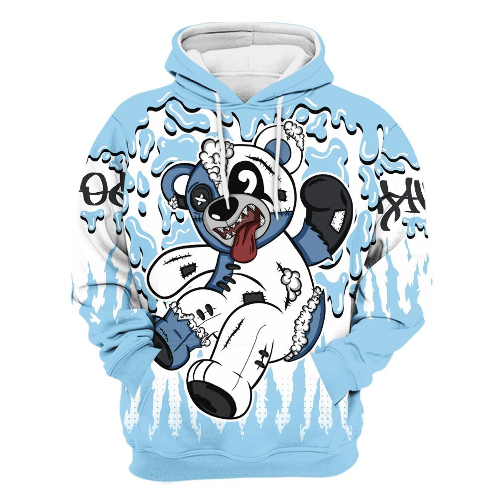 Hoodie To Match Legend Blue 11s - Havok Bear Dripping All Over Print