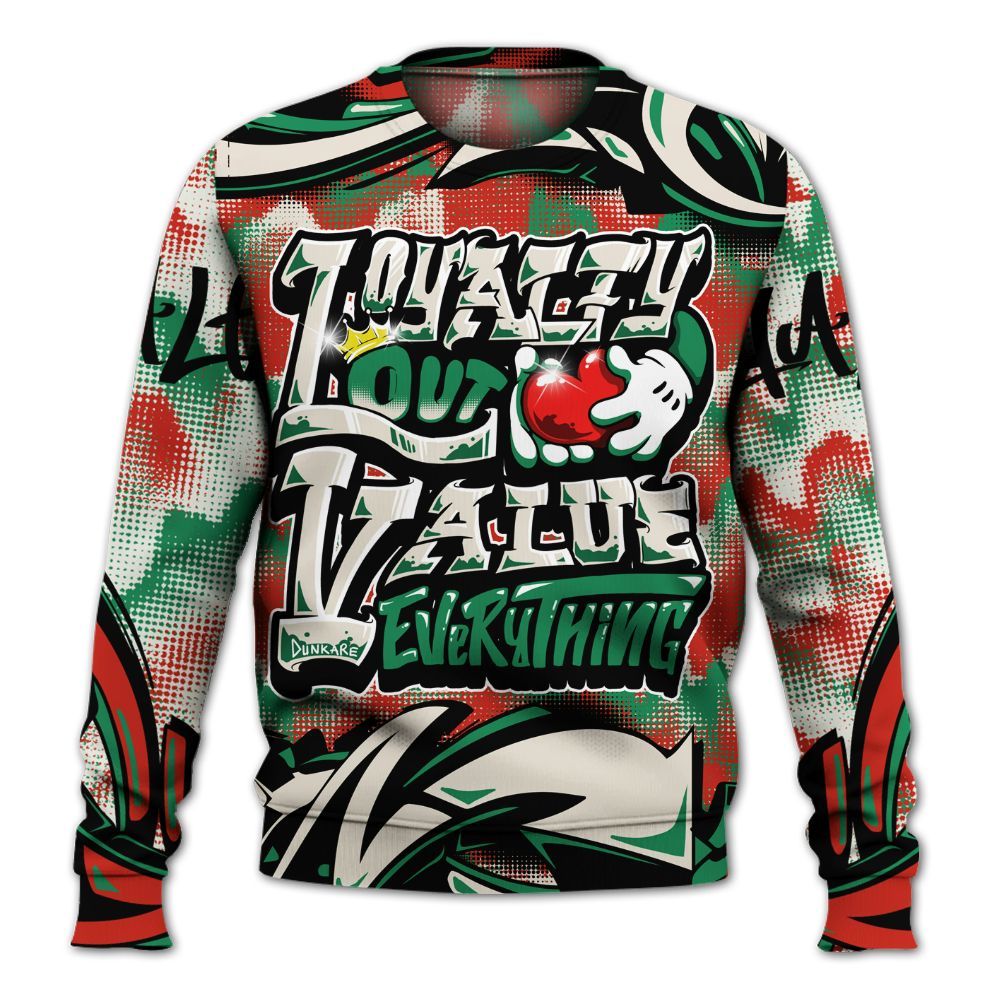 Sweatshirt To Match Retro El Vuelo 3s Shirt, Loyalty Out Value Graffiti All Over Print