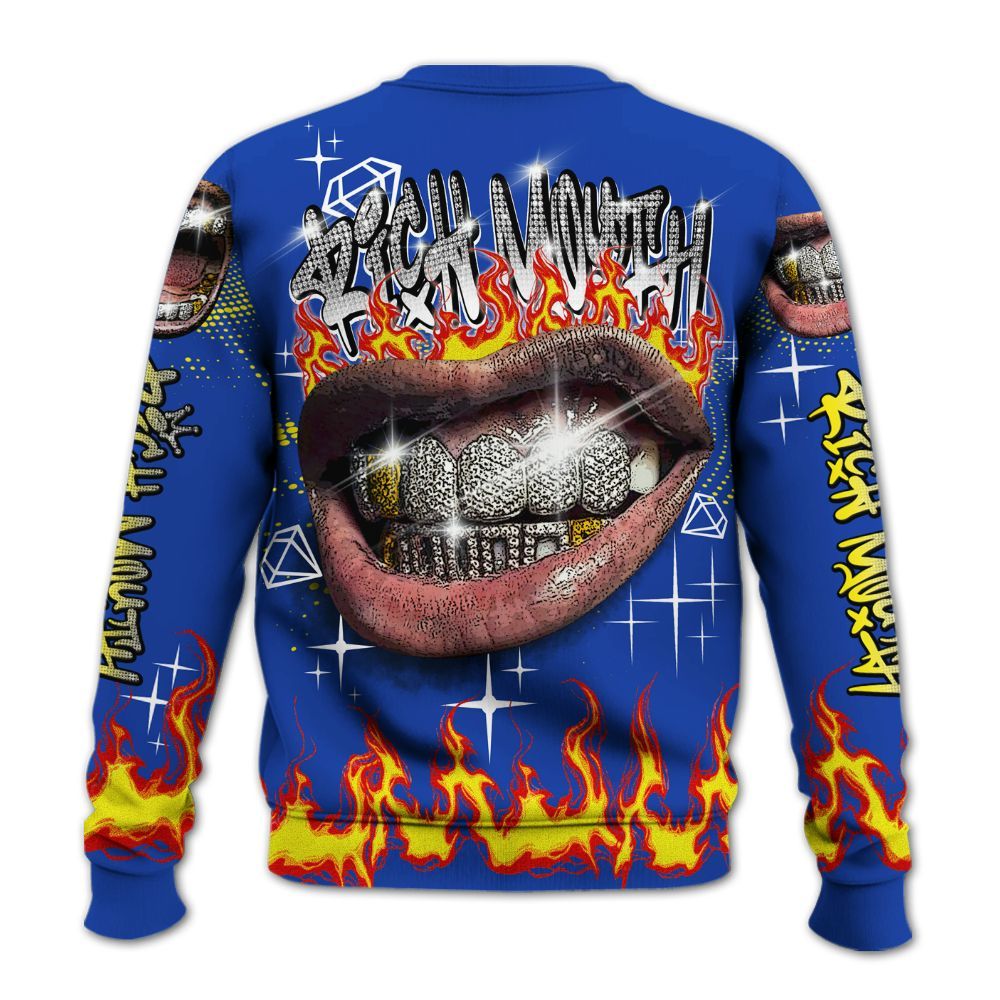 Sweatshirt To Match Laney 14s - Rich Mouth Fire Rap Retro 90s All Over Print
