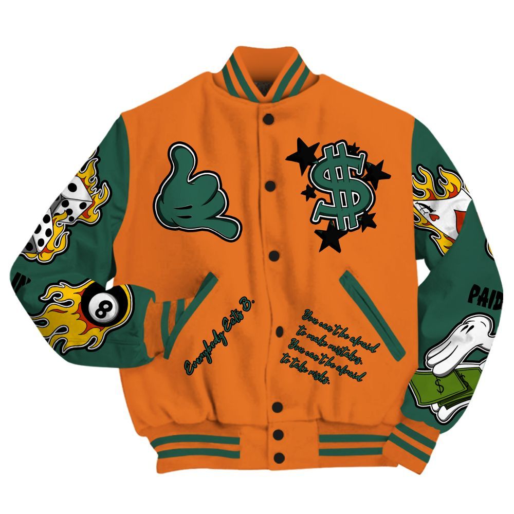 Varsity Jacket To Match Dunk Low Ceramic - Everybody Paid In Full Graphic All Over Print