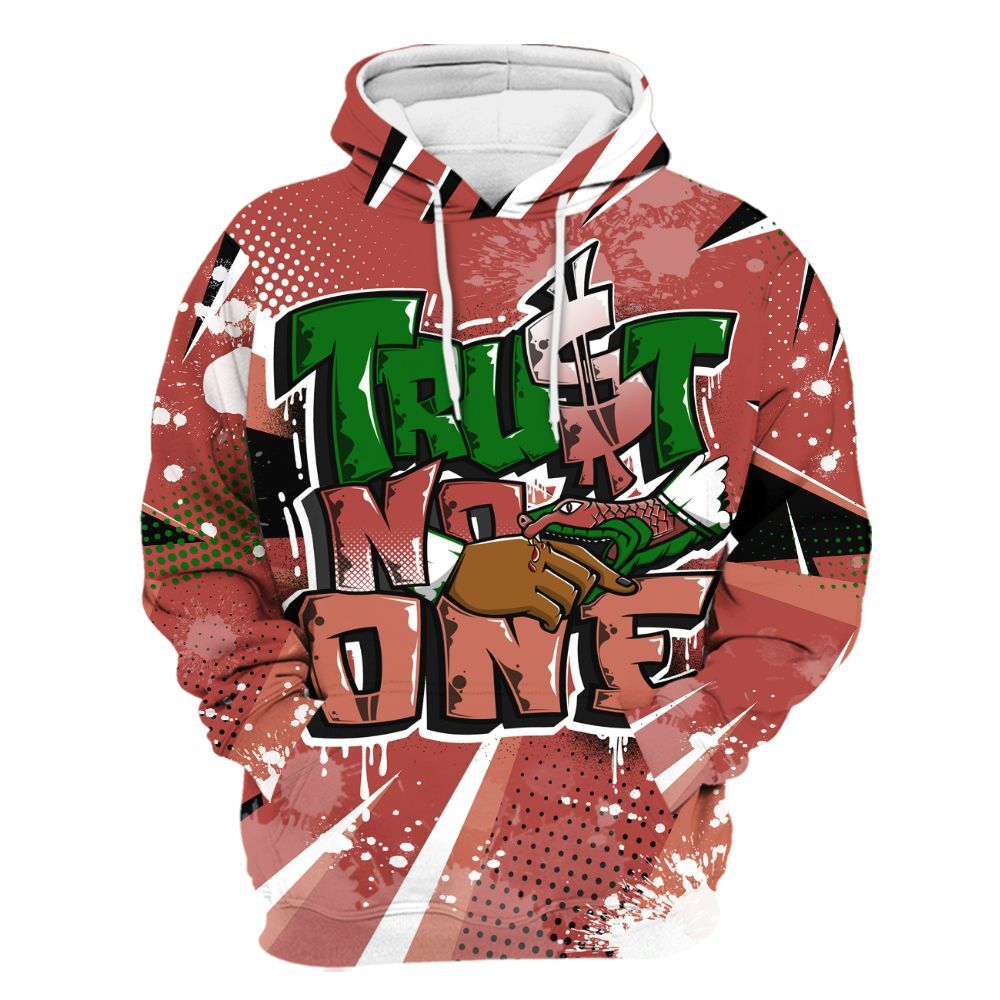Hoodie To Match Dune Red 13s - Poly Trust No One Dripping All Over Print