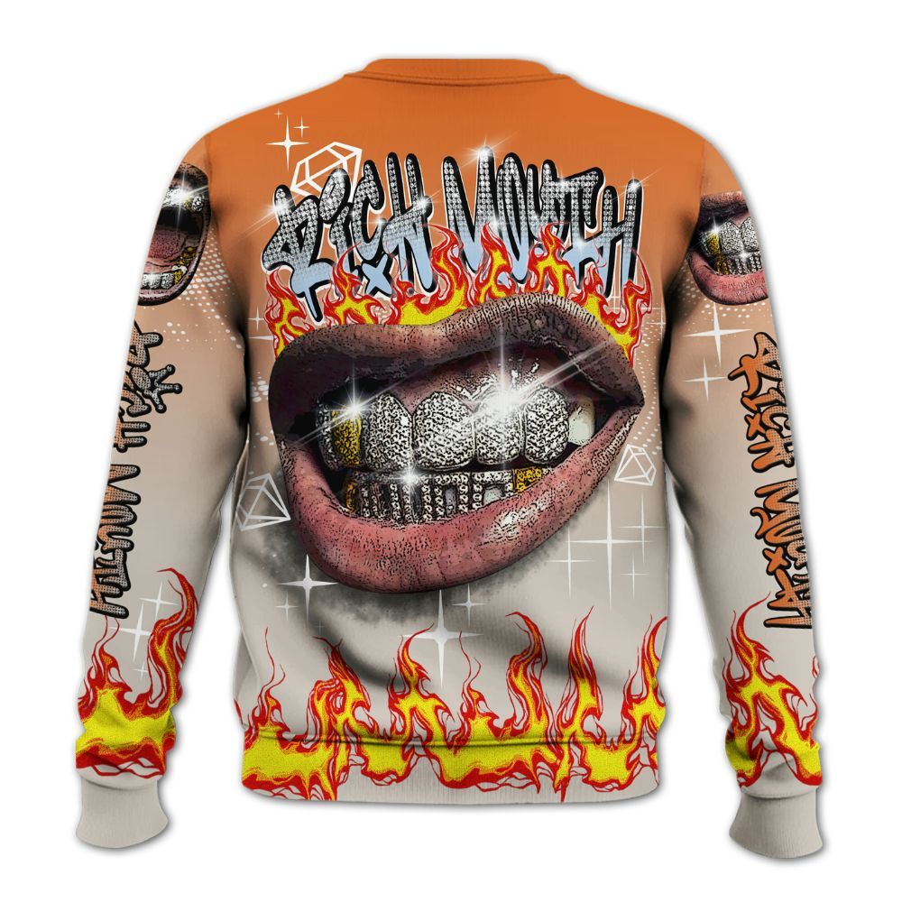 Sweatshirt To Match SE Craft 5s - Rich Mouth Fire Rap Retro 90s All Over Print