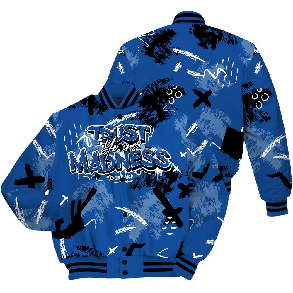Varsity Jacket To Match Low Space Royal 11s - Trust Your Madness Retro All Over Print