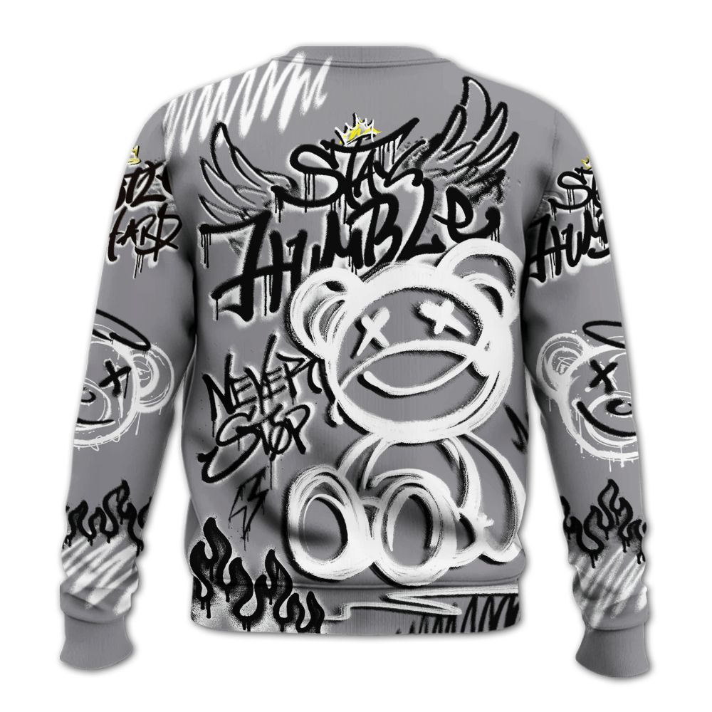 Sweatshirt To Match Cement Grey 11s - Humble Drip Streetwear Graffity All Over Print