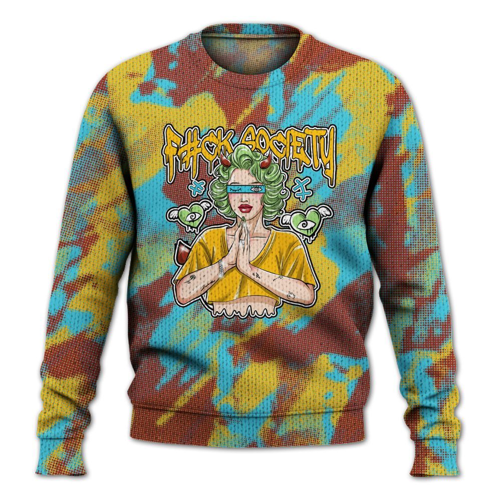 Knitted Sweater To Match SB Dunk Di'Orr Greenwood - F#ck Xociety Halftone