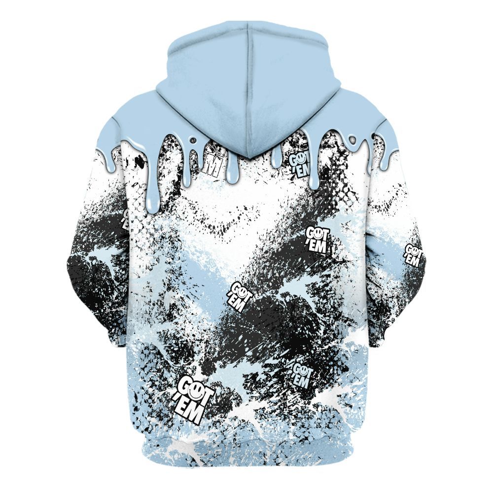 Hoodie To Match Foamposite One Psychic Blue - Dripping 23 Drip All Over Print