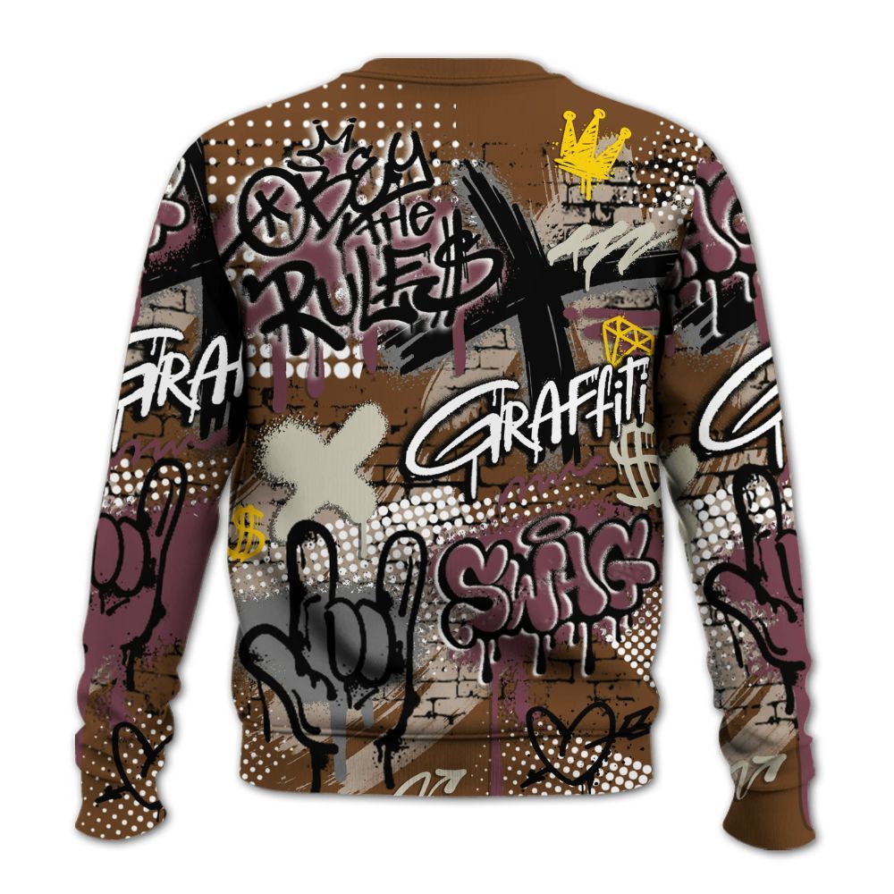 Sweatshirt To Match Archaeo Brown 3s - True It Real Graffiti Streetwear All Over Print