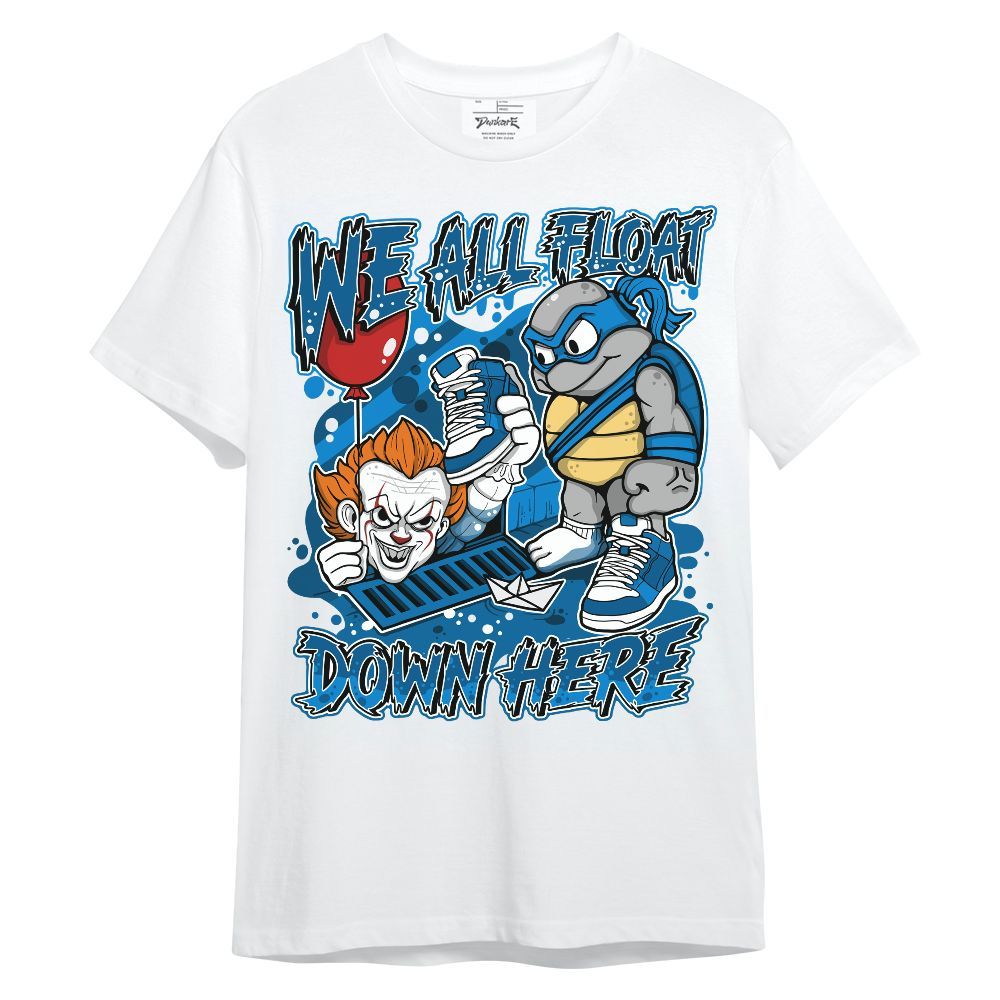 Shirt To Match Military Blue 4s - We All Float Down Halloween Graphic Unisex Shirt