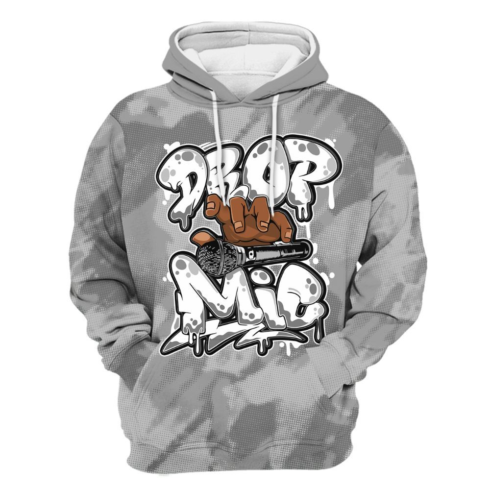 Hoodie To Match Black Wolf Grey 12s - Drop Mic Abstract