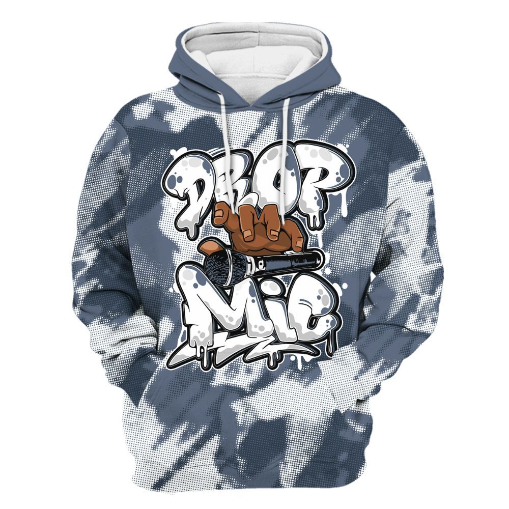 Hoodie To Match Low Diffused Blue 11s - Drop Mic Abstract All Over Print
