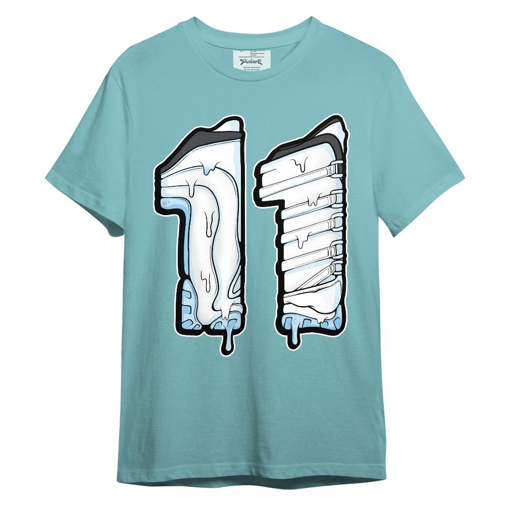 Shirt To Match Legend Blue 11s - No.11 Drip Graphic Custom Name Unisex Shirt