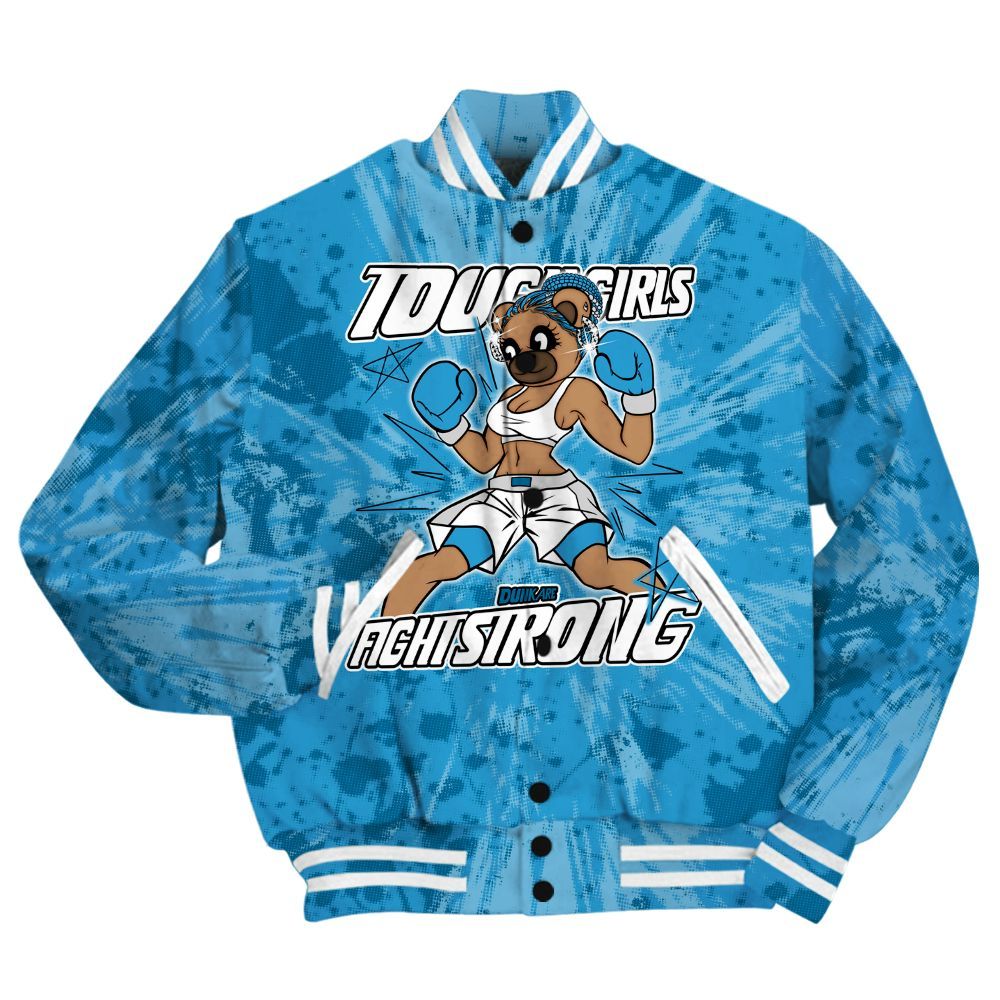 Varsity Jacket To Match Powder Blue 9s Shirt - Gritty Girls Bear Luxury All Over Print