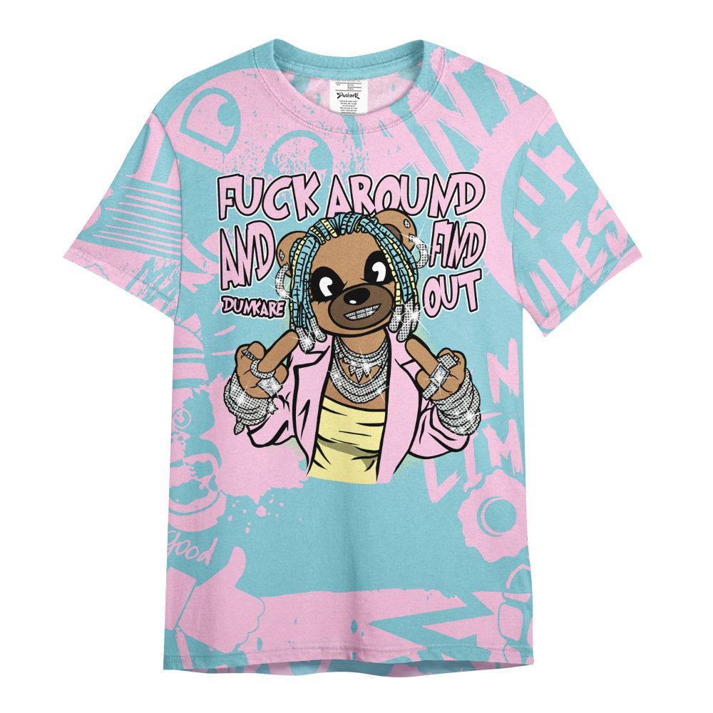 Shirt To Match SB Dunk Low Visty - F#ck Around Bear Bear Monogram Graffiti All Over Print