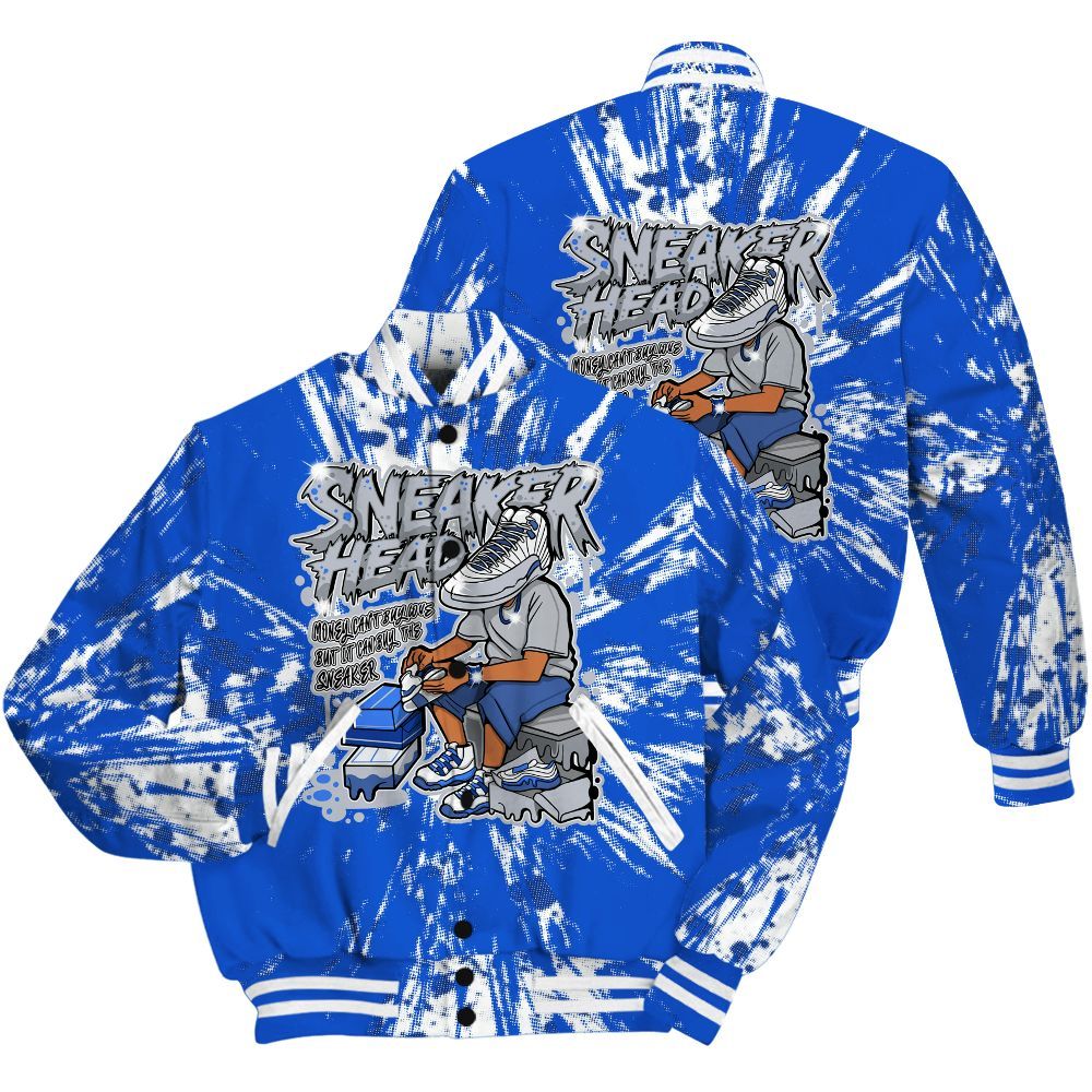 Varsity Jacket To Match Air Foamposite One Royal Shirt - Sneakers Headache Graphic Luxury All Over Print