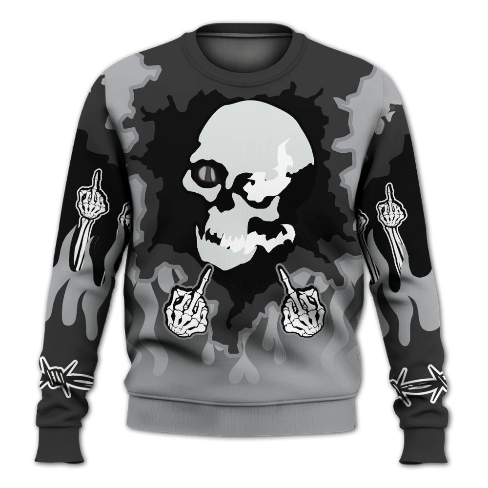 Sweatshirt To Match Black Cement 3s - F Around Find Out Graphic Trapped All Over Print