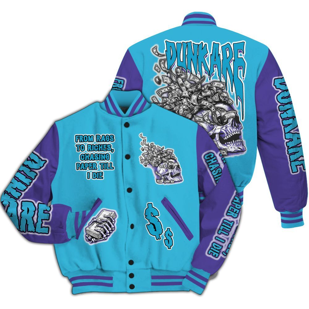 Varsity Jacket To Match Retro Aqua 6s - From Rags To Riches All Over Print