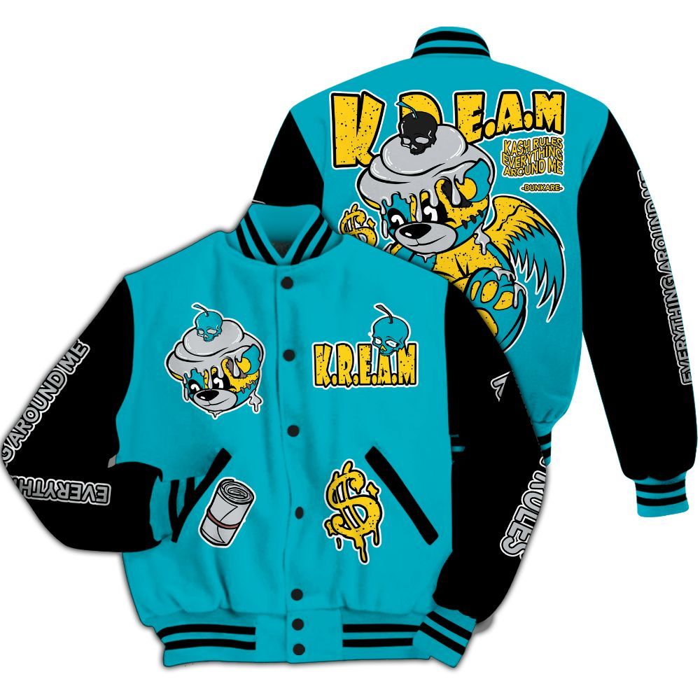 Varsity Jacket To Match Retro Aqua 5s - Loot Bear All Over Print